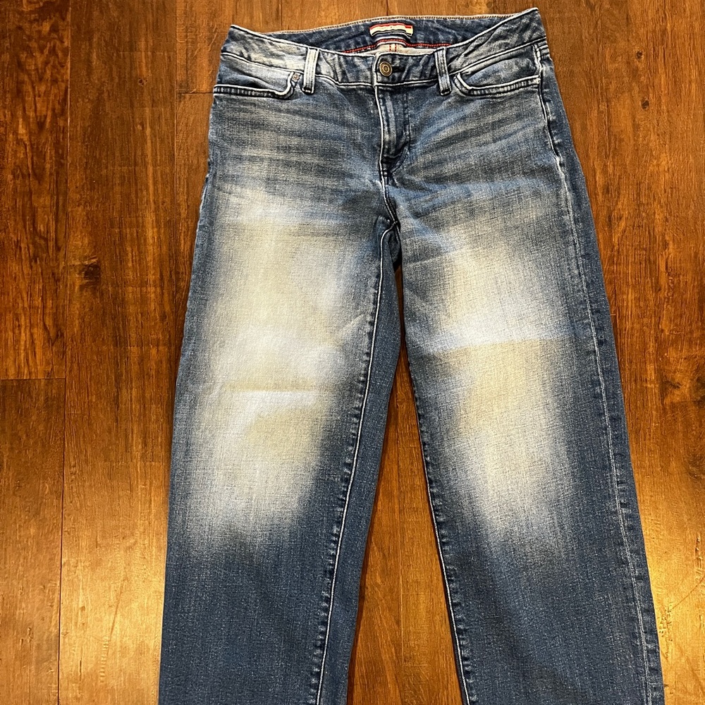 Tommy Hilfiger Jeans  Women Blue Denim Wide Leg Cropped Jeans Size 0